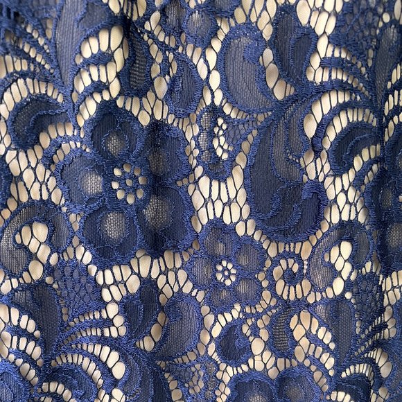 NWT - Saks Fifth Ave Black Label - Cap Sleeve Lace Overlay Dress - Picture 6 of 8